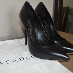 Casadei Black Leather Pumps